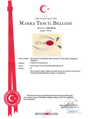 S�TAKSAN� S�TAK S�T MAK�NALARI �MALAT SAN. T�C. LTD. �T�. tescilli markas�d�r.